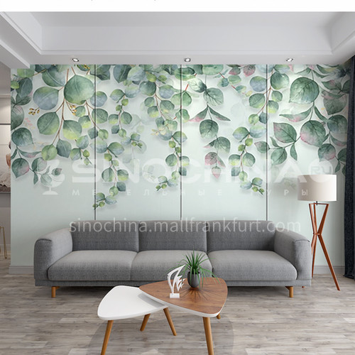 Customized 3D fresh green leaves style Background Wall BGW081